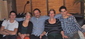 La famille Rousseau au complet : (De gauche à droite) Hélène et Emile Rousseaux, Karin Wallyn, Tomas et Gilles Rousseaux